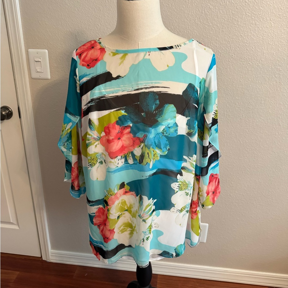 Worthington Multicolor Floral Blouse